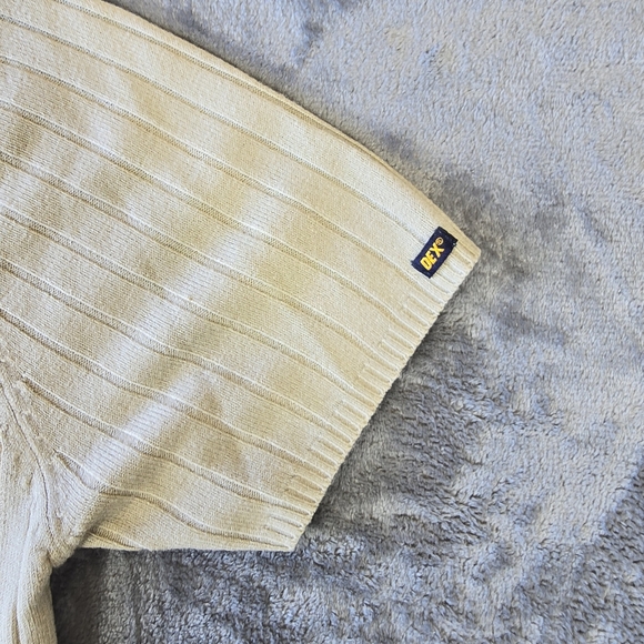 Vintage Dex Fresh Products Men's Cream V Neck Sweater Shirt Size Large Fits Med - Picture 3 of 5